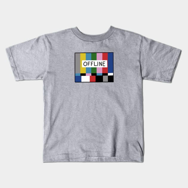 No Signal Television Screen Color Bars Test Pattern Offline Kids T-Shirt by Arpi Design Studio